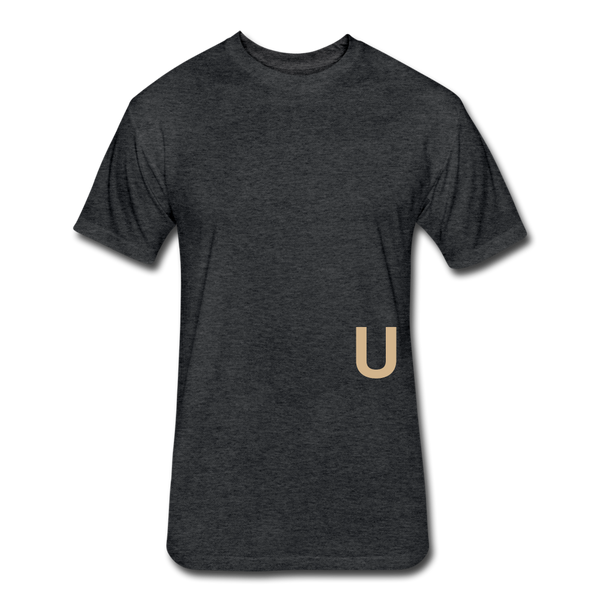 UNITE- T-shirt  - (tan font) - heather black