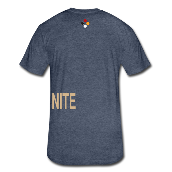 UNITE- T-shirt  - (tan font) - heather navy