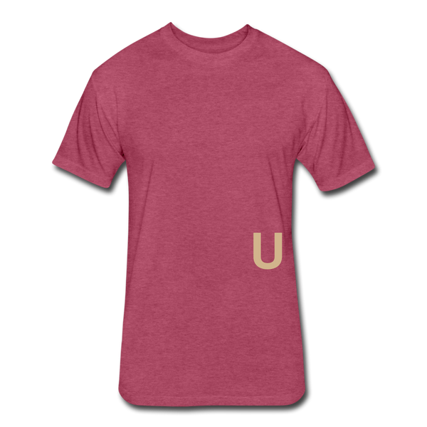 UNITE- T-shirt  - (tan font) - heather burgundy