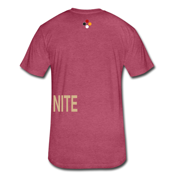 UNITE- T-shirt  - (tan font) - heather burgundy