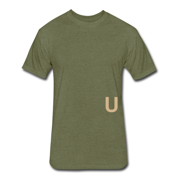 UNITE- T-shirt  - (tan font) - heather military green