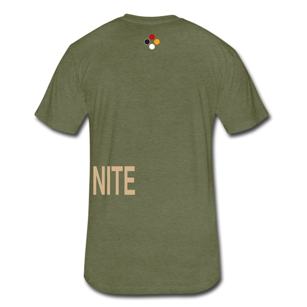 UNITE- T-shirt  - (tan font) - heather military green