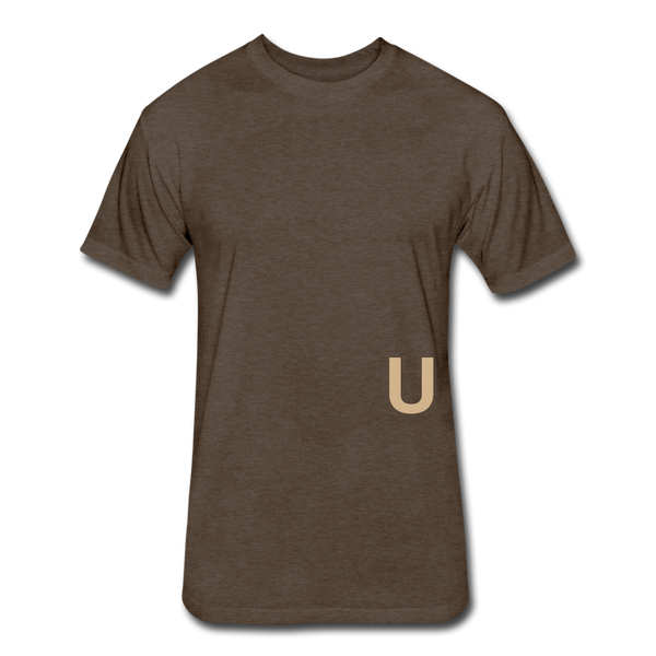 UNITE- T-shirt  - (tan font) - heather espresso