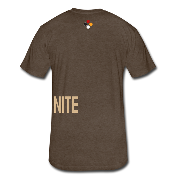 UNITE- T-shirt  - (tan font) - heather espresso