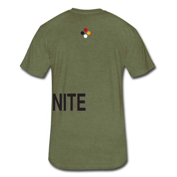 UNITE T-shirt (Continuous font - wht) - heather military green