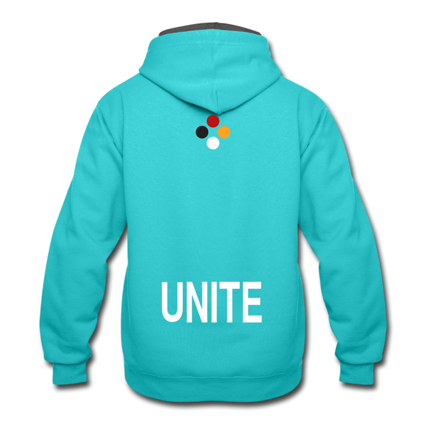 UNITE Contrast Hoodie - scuba blue/asphalt