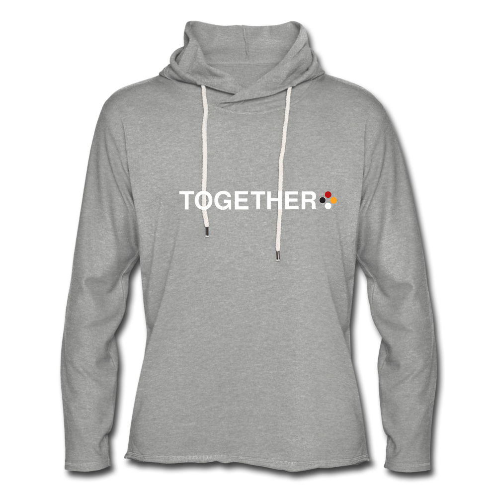 "TOGETHER WE" Lightweight Terry Hoodie - heather gray