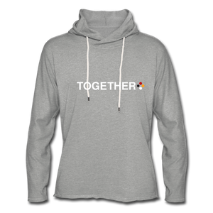 "TOGETHER WE" Lightweight Terry Hoodie - heather gray