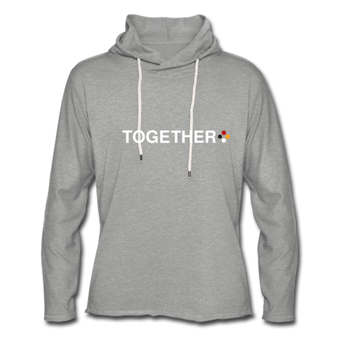 "TOGETHER WE" Lightweight Terry Hoodie - heather gray