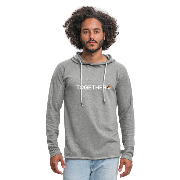 "TOGETHER WE" Lightweight Terry Hoodie - heather gray