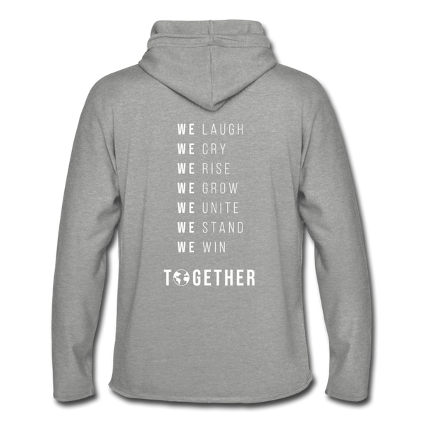 "TOGETHER WE" Lightweight Terry Hoodie - heather gray