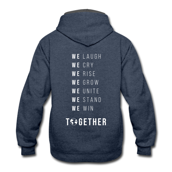 TOGETHER WE Contrast Hoodie - indigo heather/asphalt