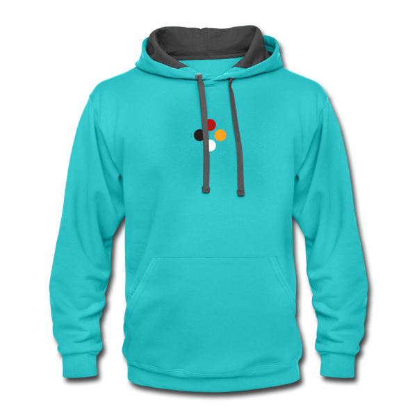 TOGETHER WE Contrast Hoodie - scuba blue/asphalt