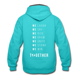 TOGETHER WE Contrast Hoodie - scuba blue/asphalt