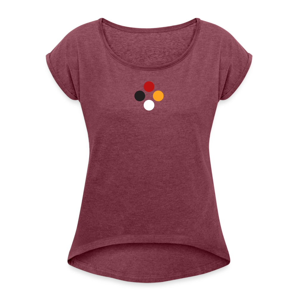 Women's Roll Cuff T-Shirt - heather burgundy