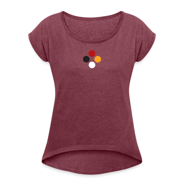 Women's Roll Cuff T-Shirt - heather burgundy