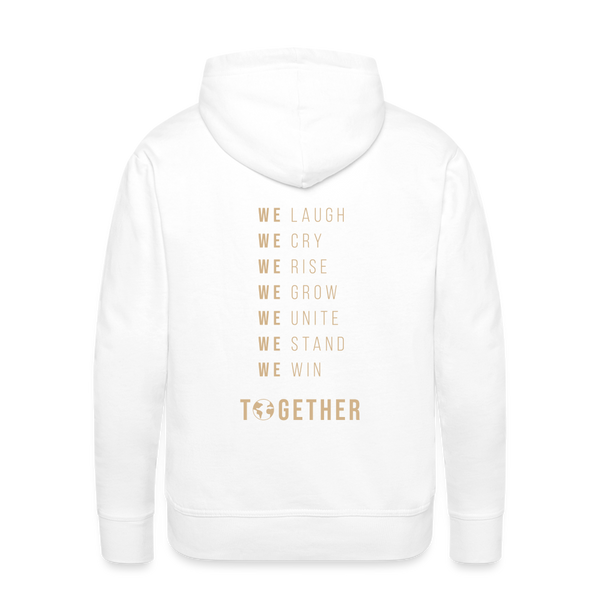 Together WE WIN MEN'S Fleece  Hoodie (Gold) - white