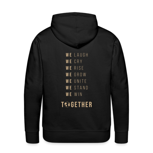 Together WE WIN MEN'S Fleece  Hoodie (Gold) - black