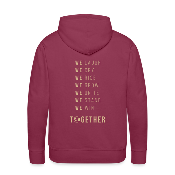 Together WE WIN MEN'S Fleece  Hoodie (Gold) - burgundy