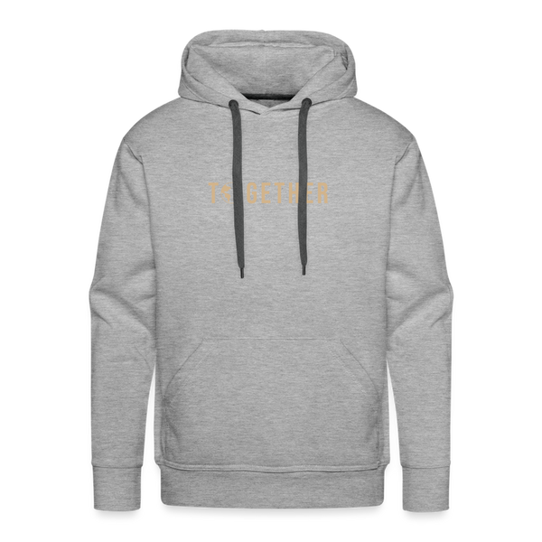 Together WE WIN MEN'S Fleece  Hoodie (Gold) - heather grey