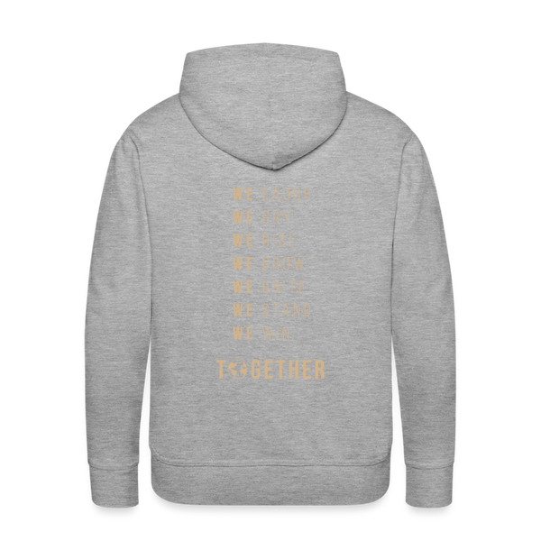 Together WE WIN MEN'S Fleece  Hoodie (Gold) - heather grey