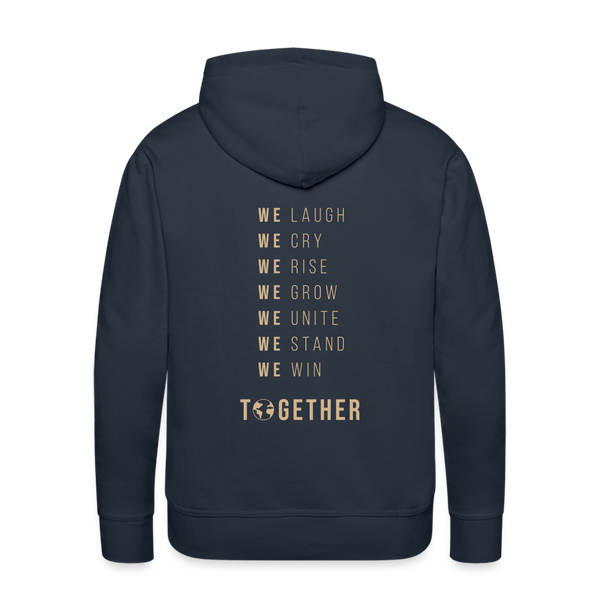 Together WE WIN MEN'S Fleece  Hoodie (Gold) - navy