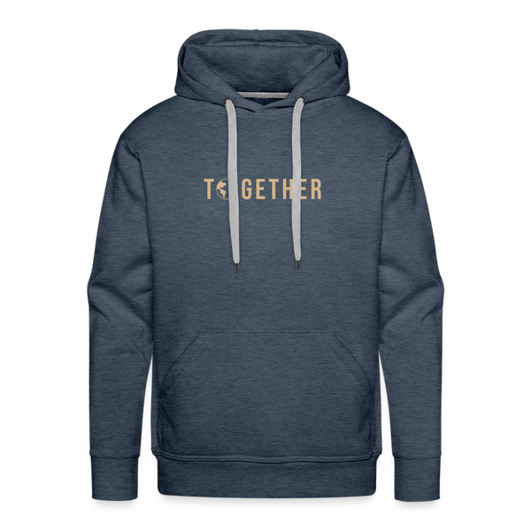 Together WE WIN MEN'S Fleece  Hoodie (Gold) - heather denim