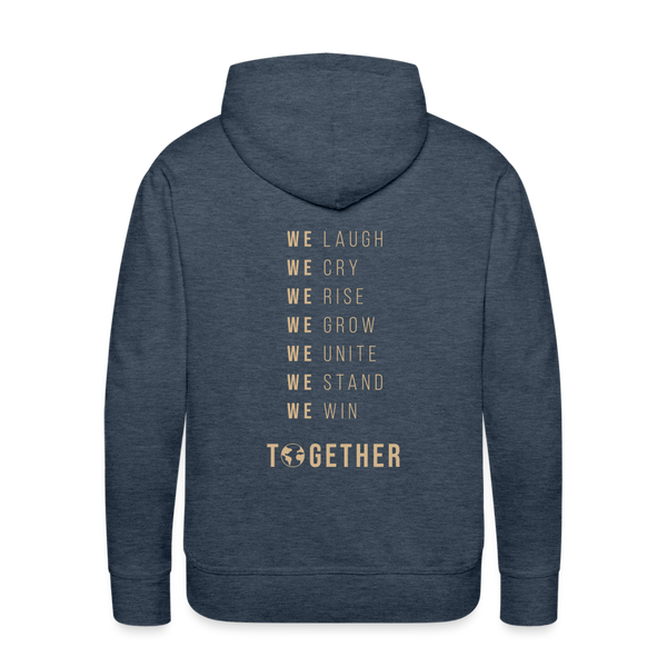 Together WE WIN MEN'S Fleece  Hoodie (Gold) - heather denim