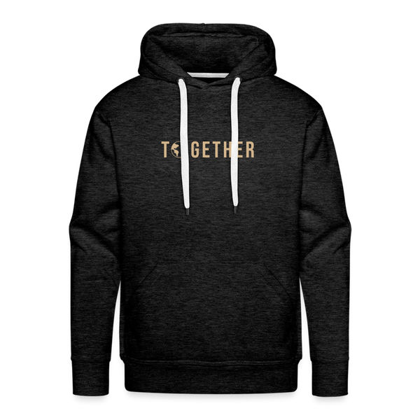 Together WE WIN MEN'S Fleece  Hoodie (Gold) - charcoal grey