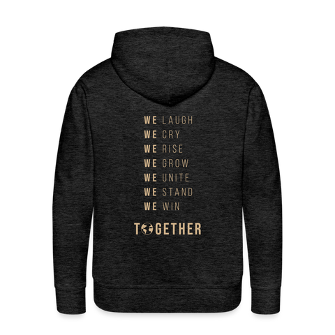 Together WE WIN MEN'S Fleece  Hoodie (Gold) - charcoal grey