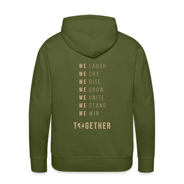 Together WE WIN MEN'S Fleece  Hoodie (Gold) - olive green